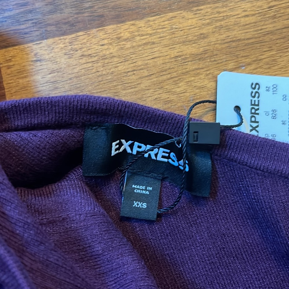 Express Plum Ruffle One-Shoulder Top - Picture 2 of 2